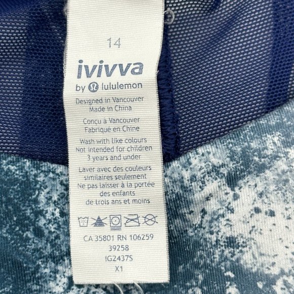 Ivivva by Lululemon Sports Bra Girls Blue Activewear Mesh Back Size 14 - Picture 5 of 9